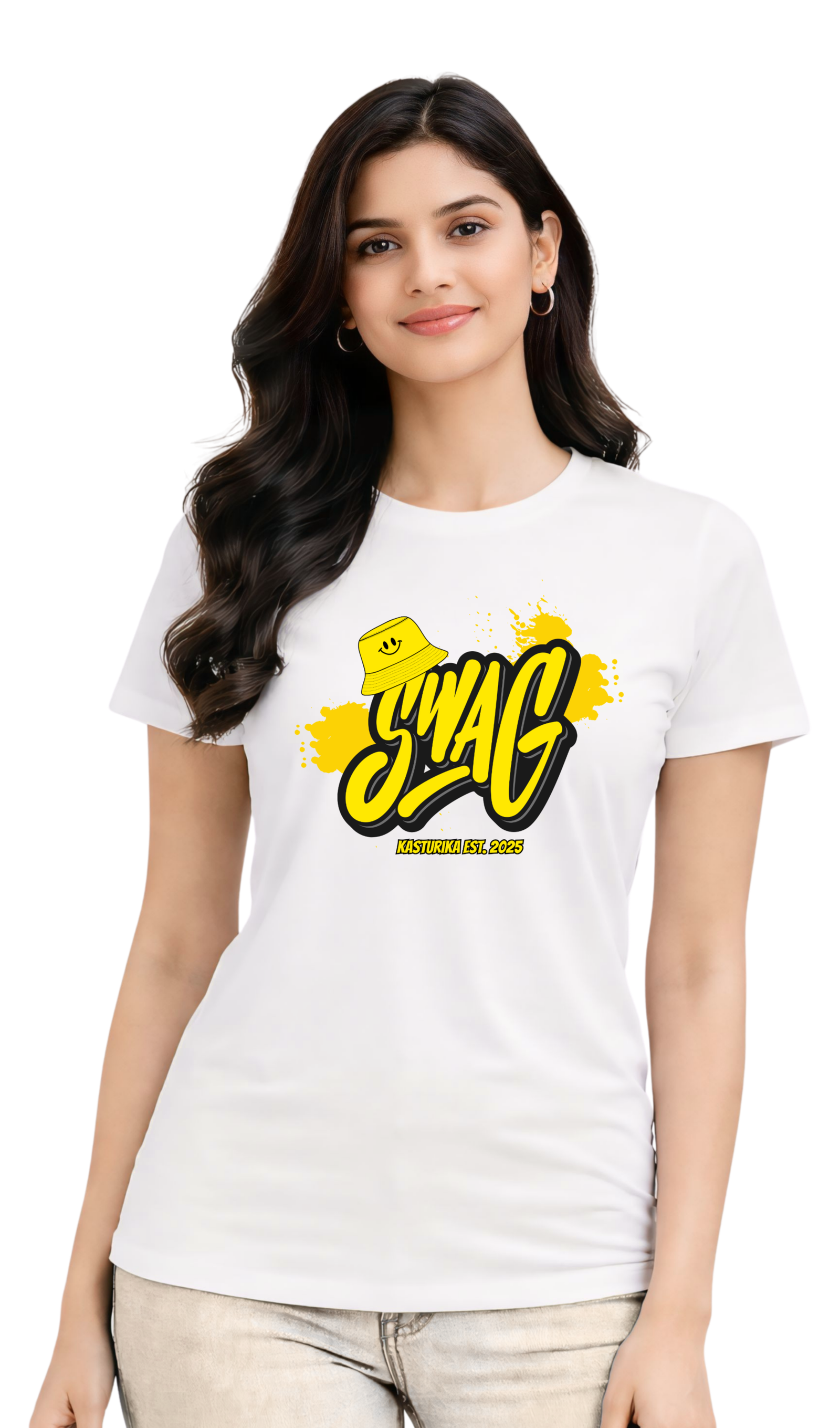 Kasturika “SWAG” Graphic Printed Regular T-Shirt for Men & Women | Premium Cotton Tee Image 