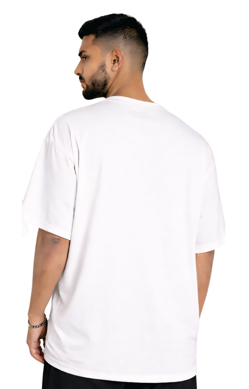 Kasturika Plain White Oversized T-Shirt for Unisex | Premium 100% cotton 