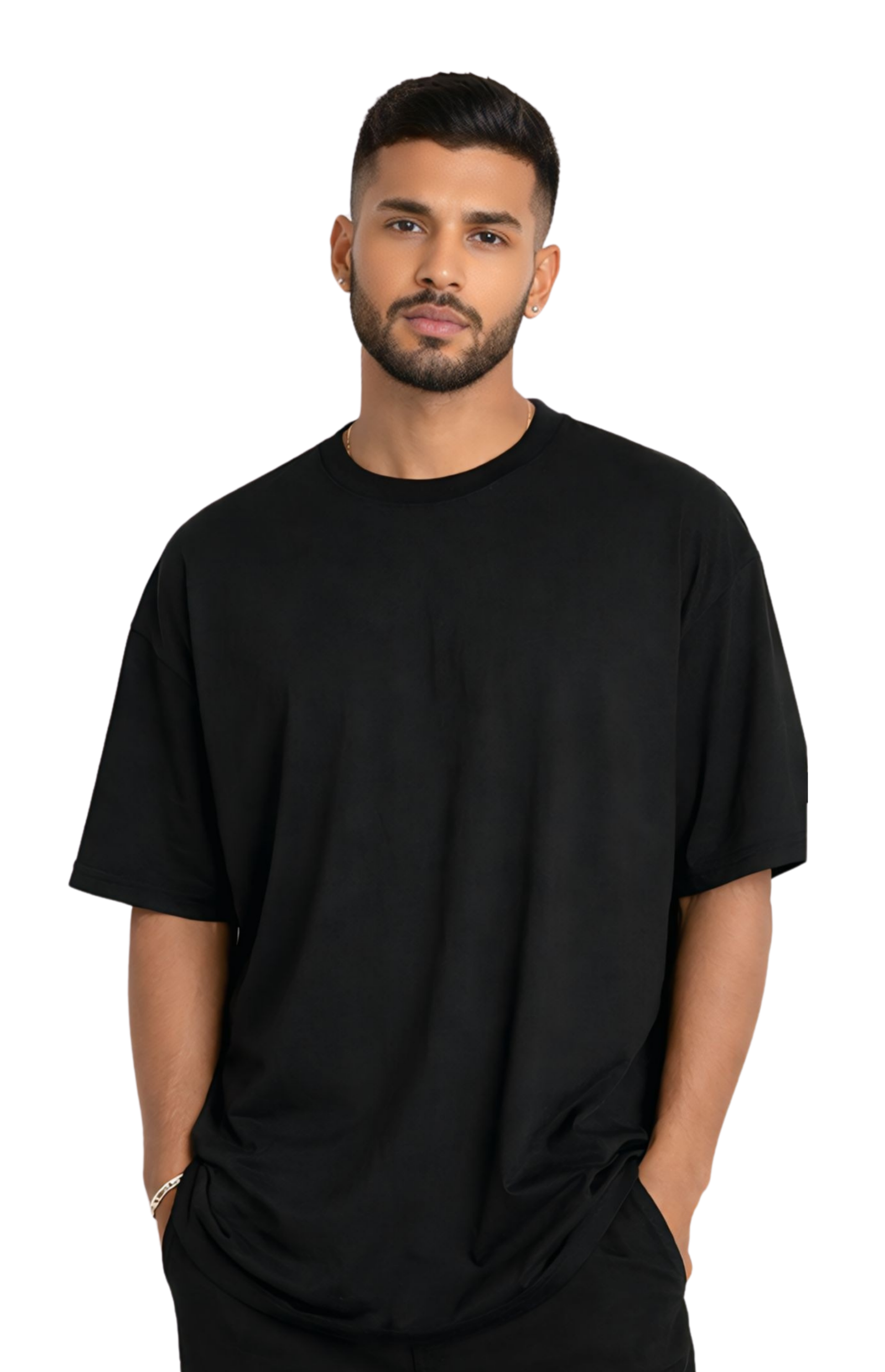 Kasturika Plain Black Oversized T-Shirt for Unisex | Premium 100% Cotton  Image