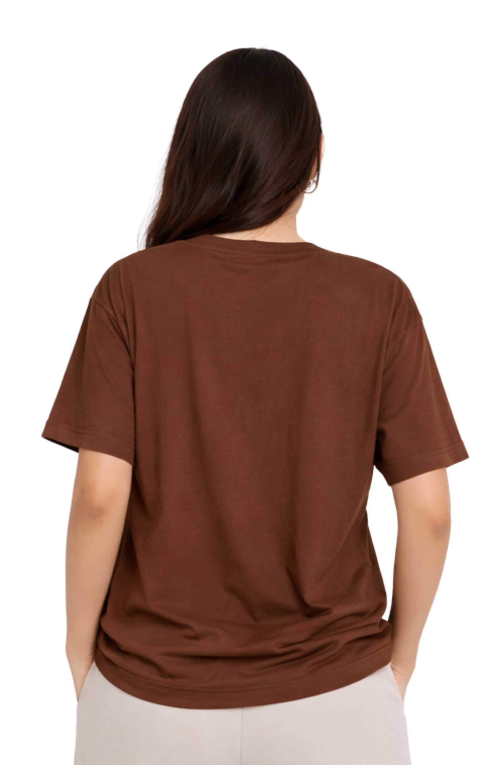 Kasturika Plain Brown Oversized T-Shirt for Unisex | Premium 100% Cotton  Image 