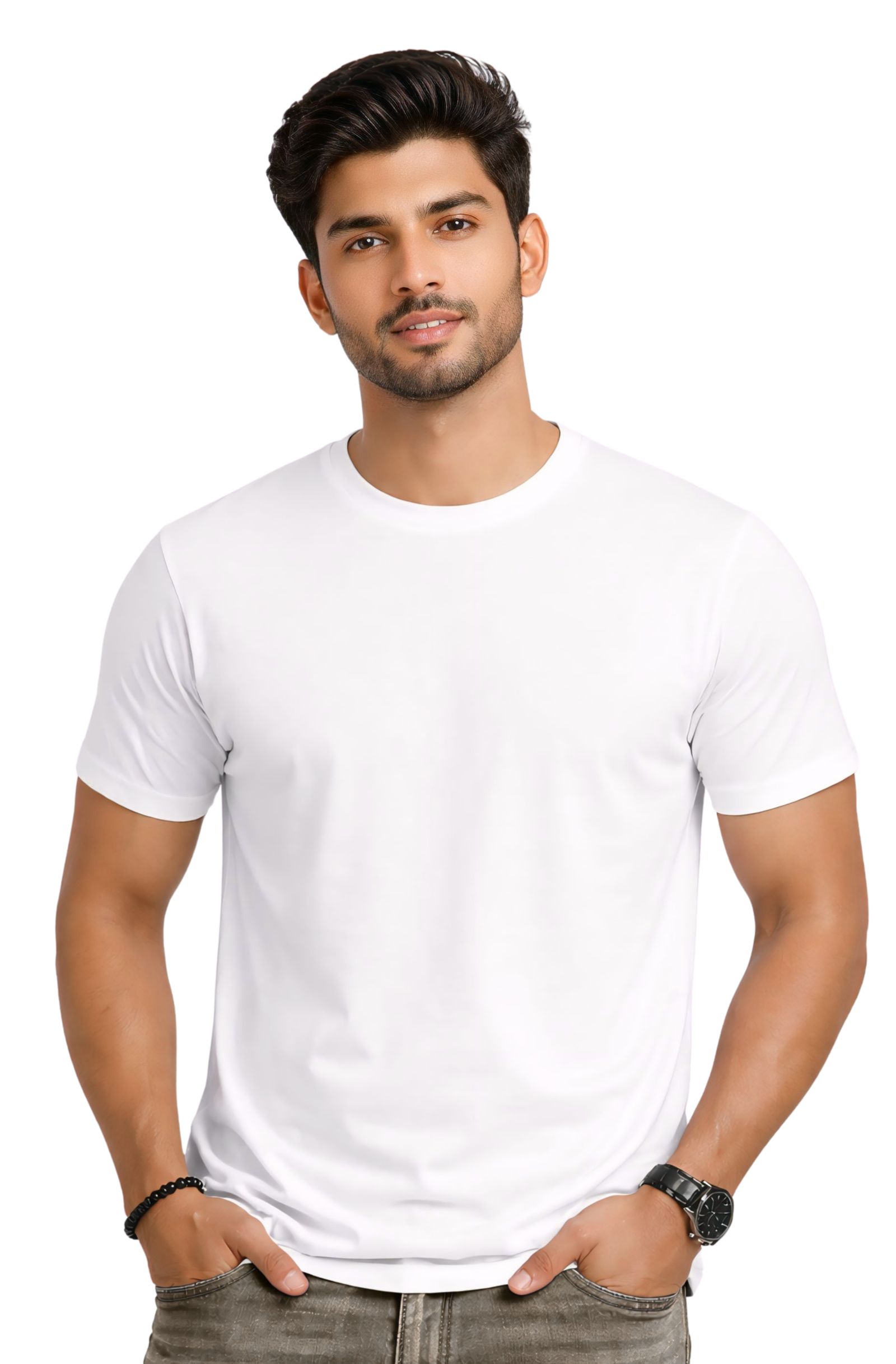 Kasturika Plain White Regular Fit T-Shirt for Unisex | Premium 100% Cotton Tee Image