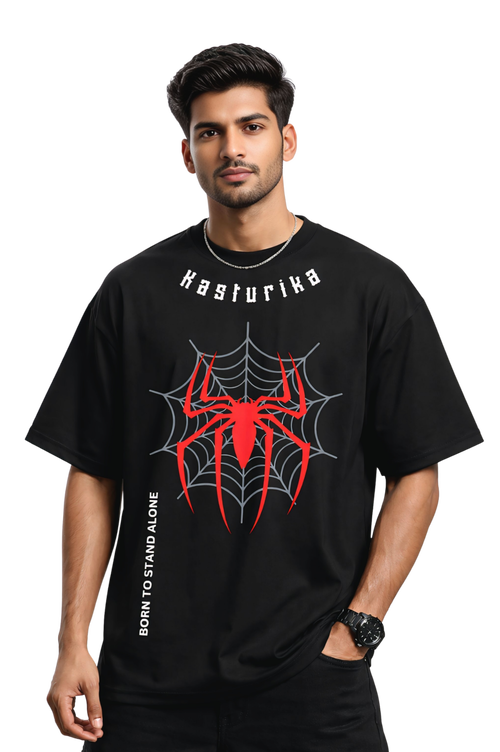 Spider Web Oversized T-Shirt For Unisex | Kasturika 100% Premium Cotton Image