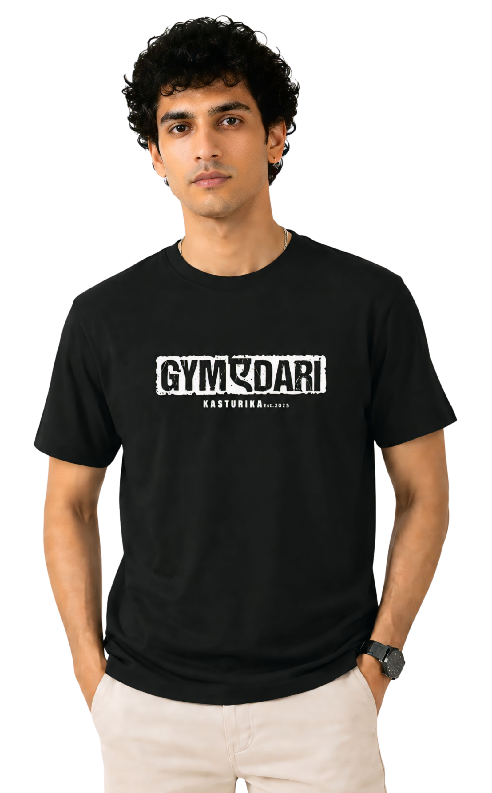 GymEdari Graphic Printed Regular Fit T-Shirt for Unisex | Kasturika 100% Premium Cotten T -Shirt  Image 