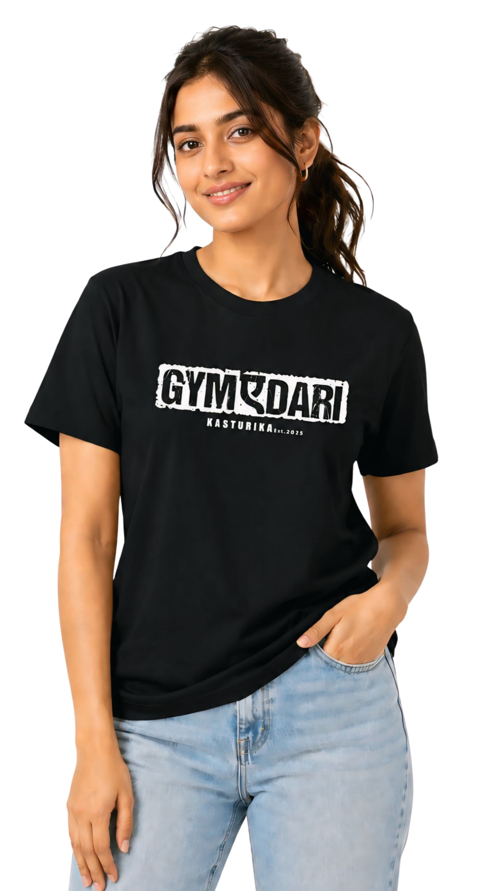 GymEdari Graphic Printed Regular Fit T-Shirt for Unisex | Kasturika 100% Premium Cotten T -Shirt  Image 