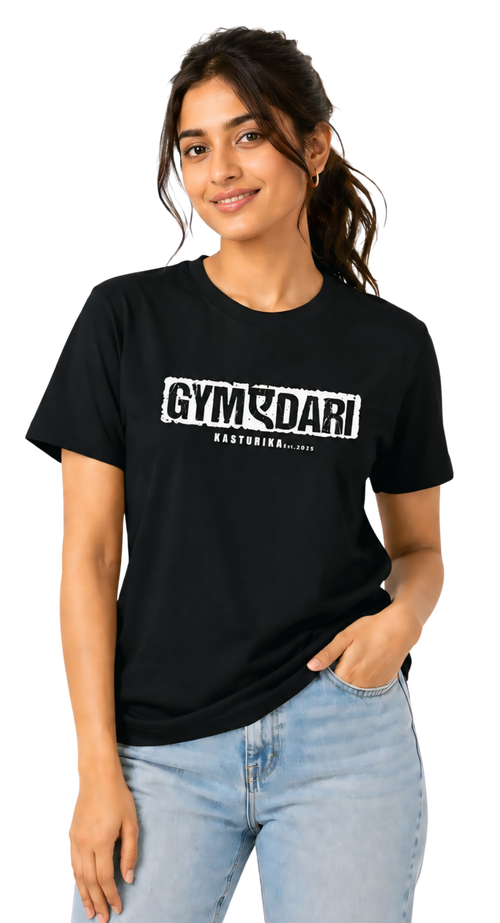 GymEdari Graphic Printed Regular Fit T-Shirt for Unisex | Kasturika 100% Premium Cotten T -Shirt 