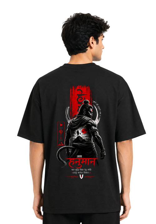 Kasturika Jai Hanuman Oversized T-Shirt  | Pure 100% Cotton T- Shirt  Image