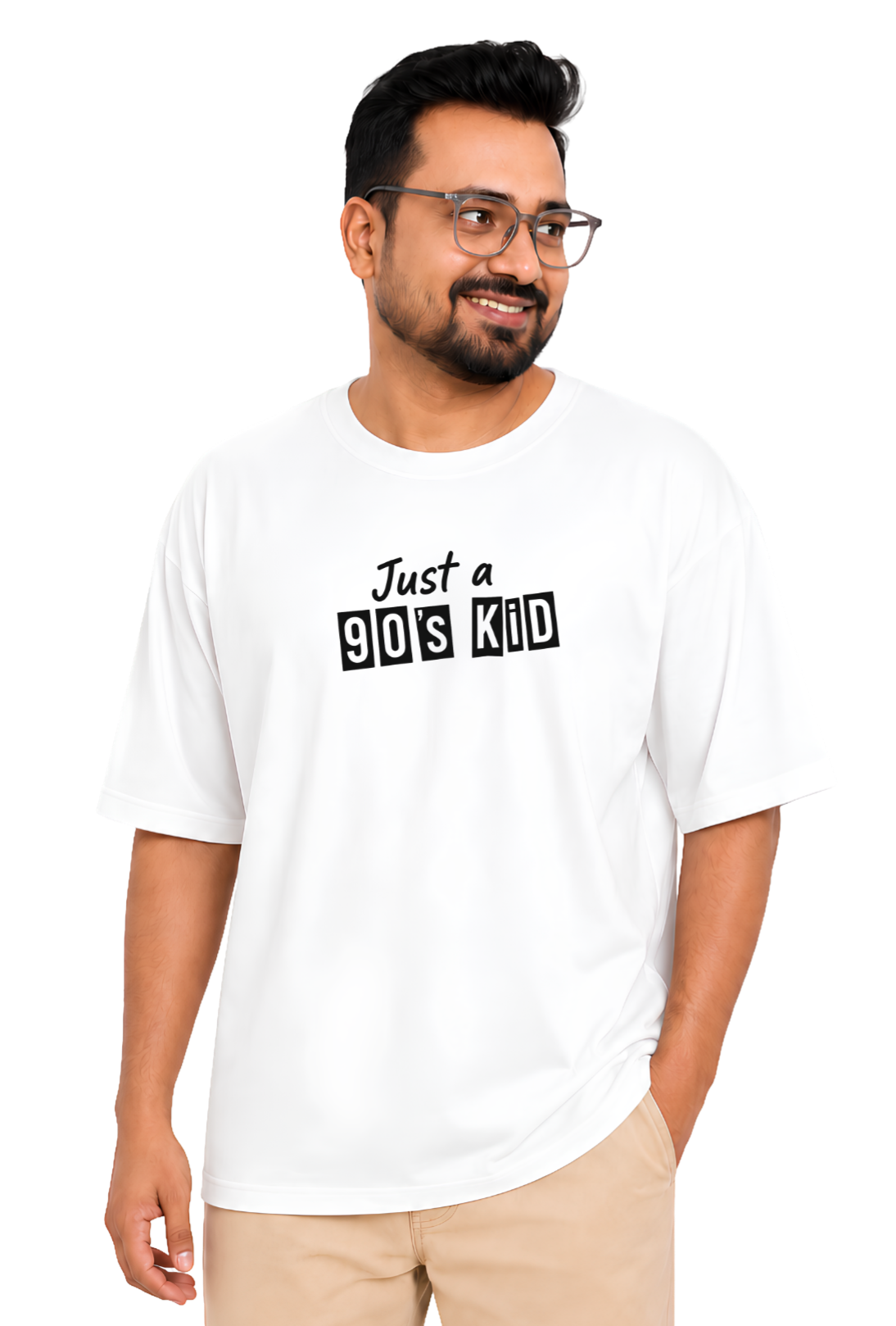 Just a 90's Kid Oversized Unisex T-Shirt | Premium Cotton Graphic T-Shirt  Image 