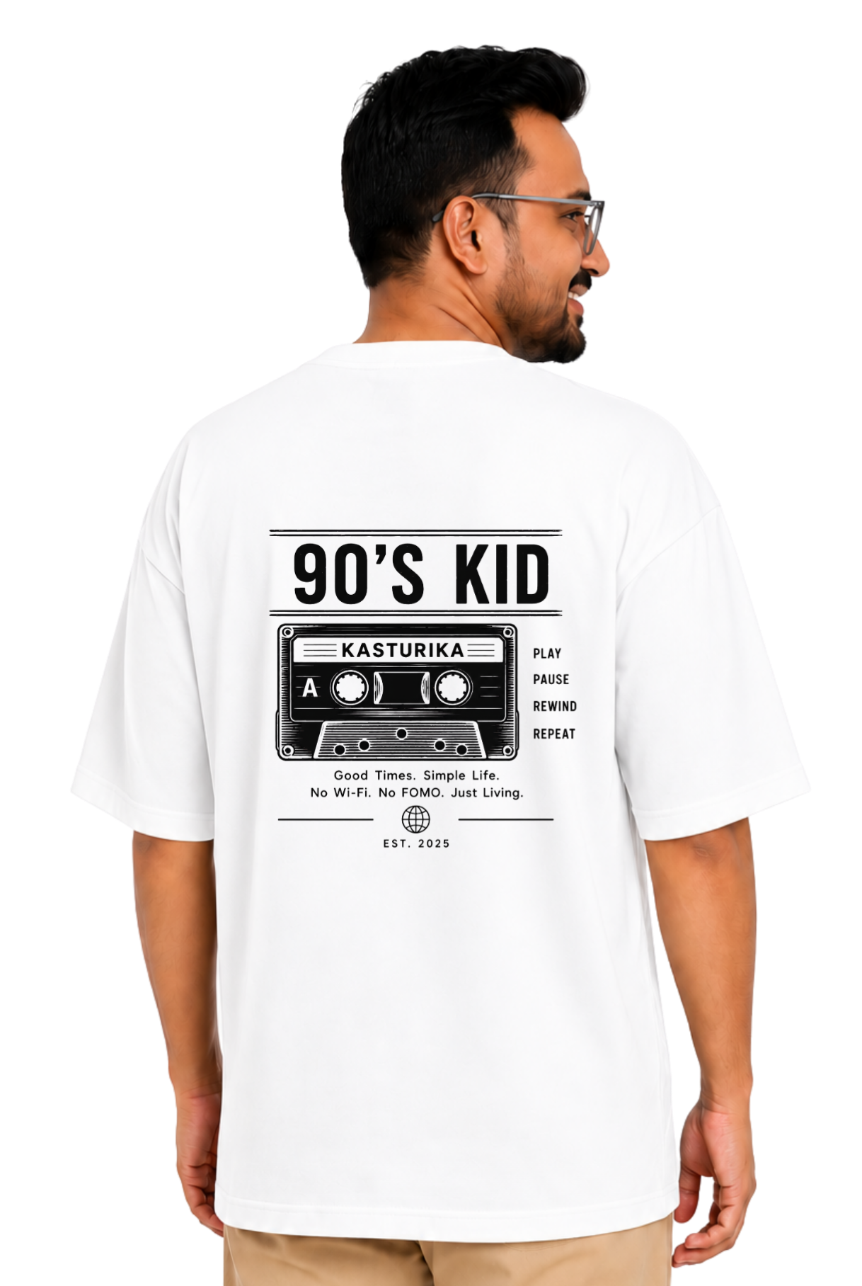 Just a 90's Kid Oversized Unisex T-Shirt | Premium Cotton Graphic T-Shirt  Image 