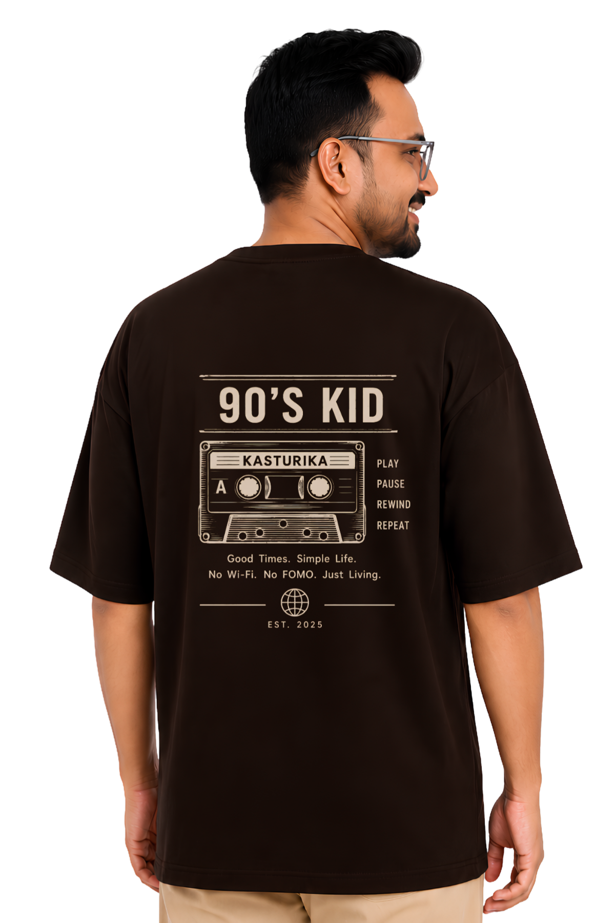 Just a 90's Kid Oversized Unisex T-Shirt | Premium Cotton Graphic T-Shirt  Image 
