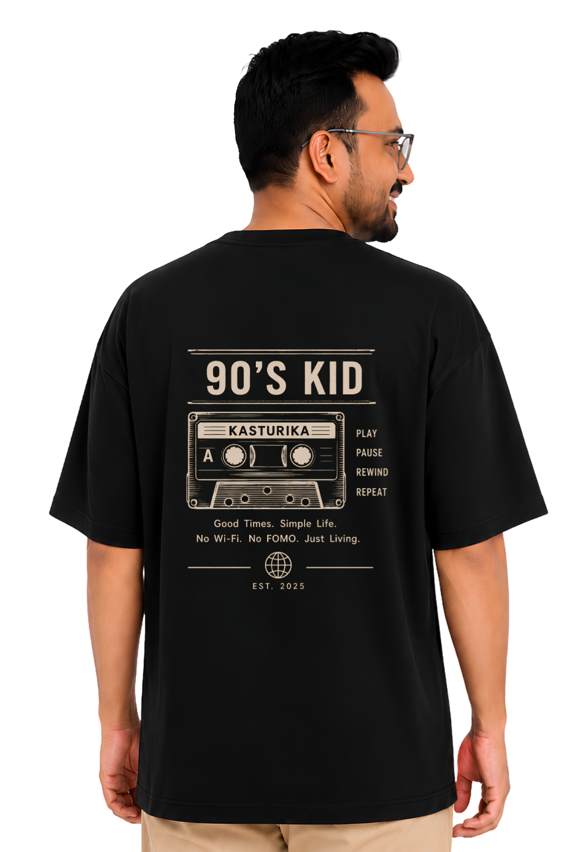 Just a 90's Kid Oversized Unisex T-Shirt | Premium Cotton Graphic T-Shirt  Image 