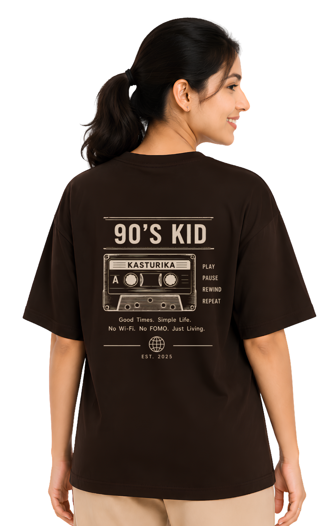 Just a 90's Kid Oversized Unisex T-Shirt | Premium Cotton Graphic T-Shirt  Image 