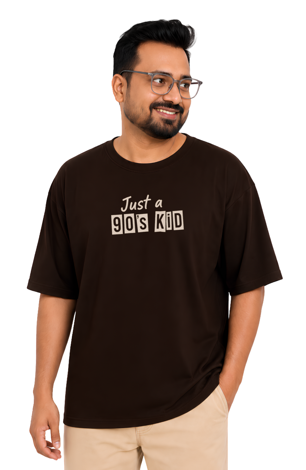 Just a 90's Kid Oversized Unisex T-Shirt | Premium Cotton Graphic T-Shirt  Image 