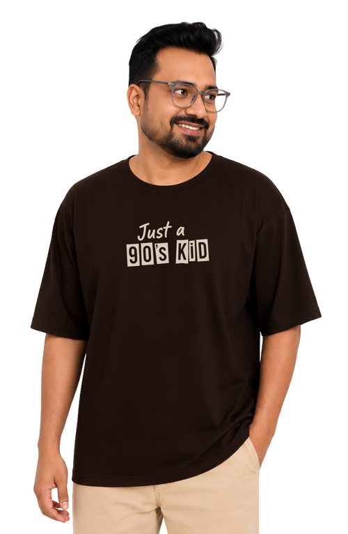 Just a 90's Kid Oversized Unisex T-Shirt | Premium Cotton Graphic T-Shirt  Image