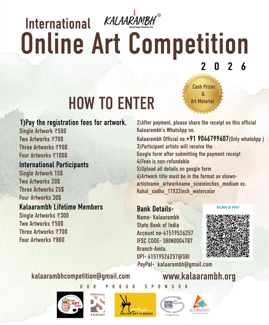 International Online Art Competition 2026  Organised by Kalaarambh