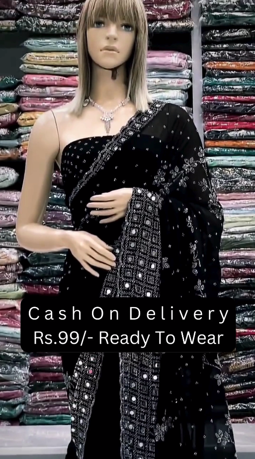 new-stylist-heavy-embroidered-party-and-festive-wedding-wear-black-saree-for-women Image