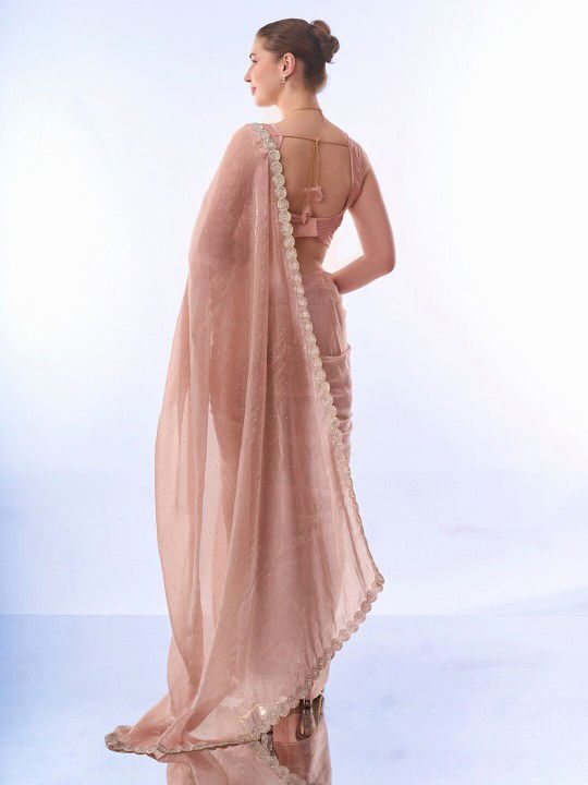 embellished-beads-and-stones-organza-saree Image