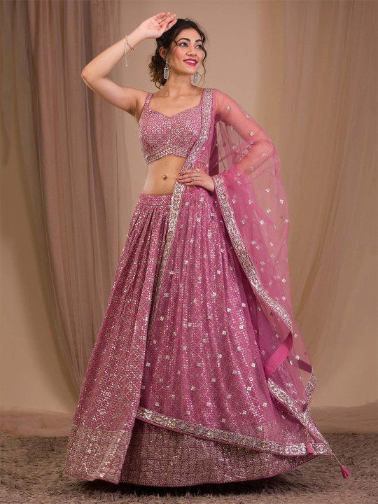 embroidered-sequinned-semi-stitched-lehenga-and-unstitched-blouse-with-dupatta Image