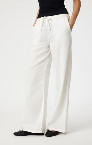 WOVEN LINEN PANTS IN WHITE