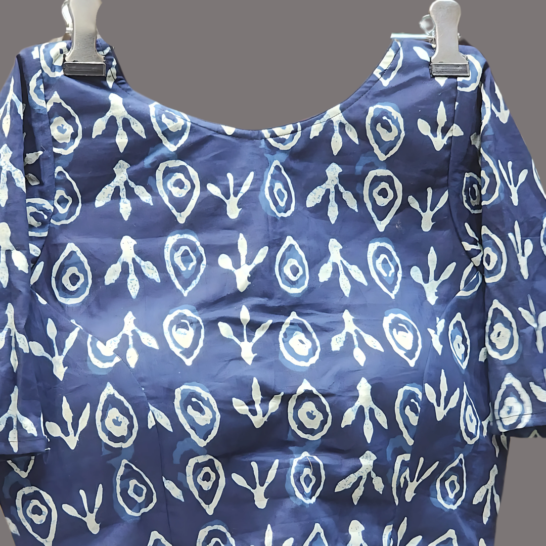Breathable Cotton Printed Readymade Blouse with Lining & Quarter Sleeves – Comfort Fit (Size 36–40) Image