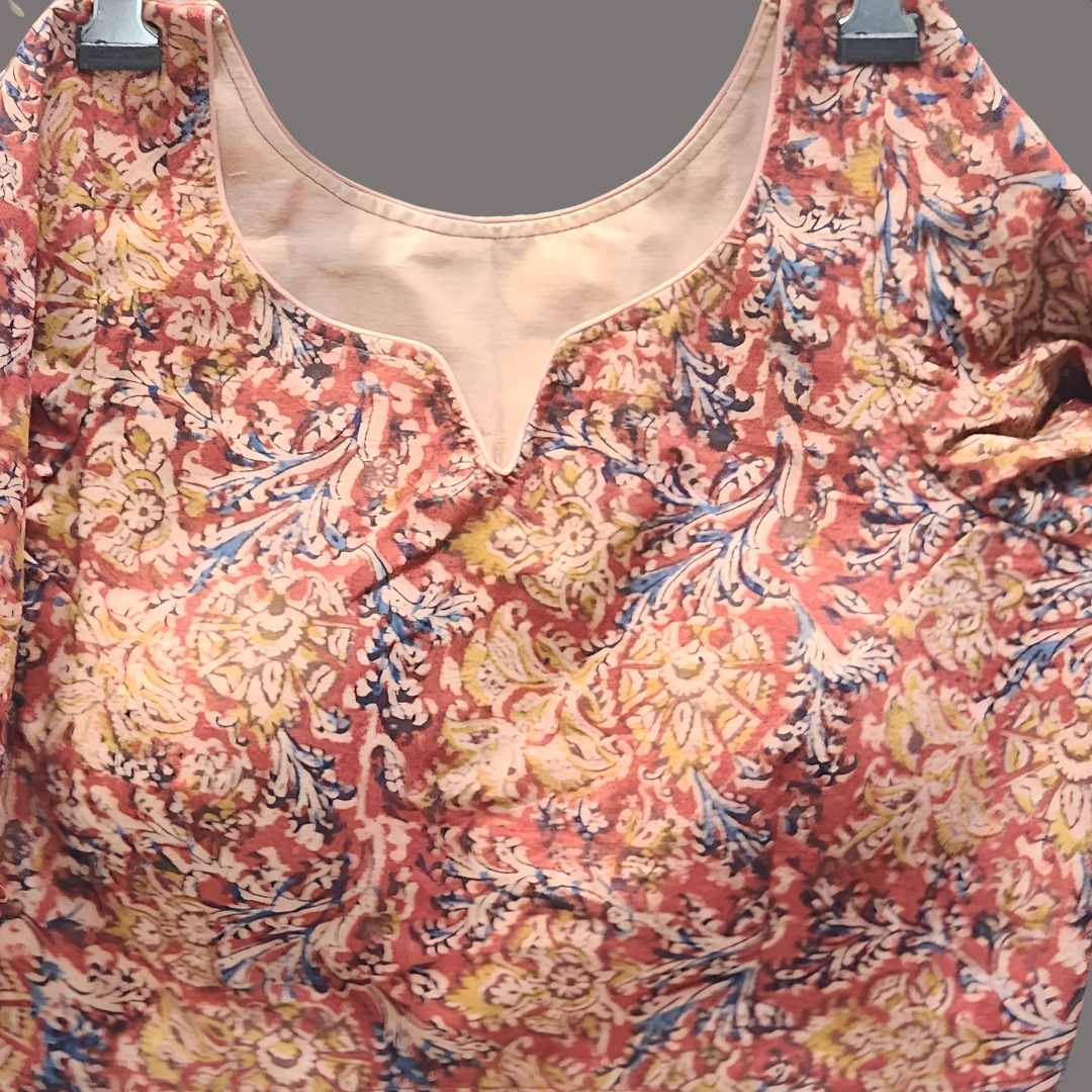 Stylish Comfort-Fit Cotton Printed Blouse for Women – Readymade with Soft Lining & Quarter Sleeves Image