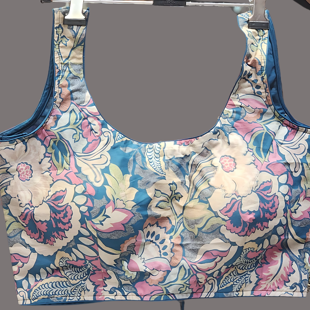 Stay Cool in Style: Women’s Ready-to-Wear Summer Cotton Blouse with Printed Charm & Comfort-Fit Lining Image