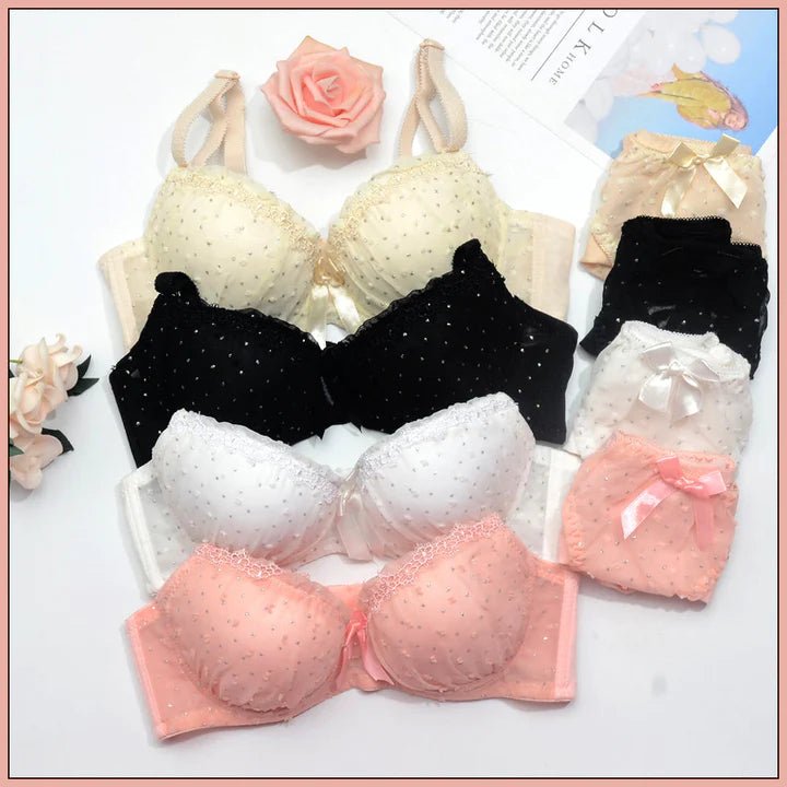 4 PCS BEAUTIFUL LACE UNDERWIRE LINGERIE SET Image