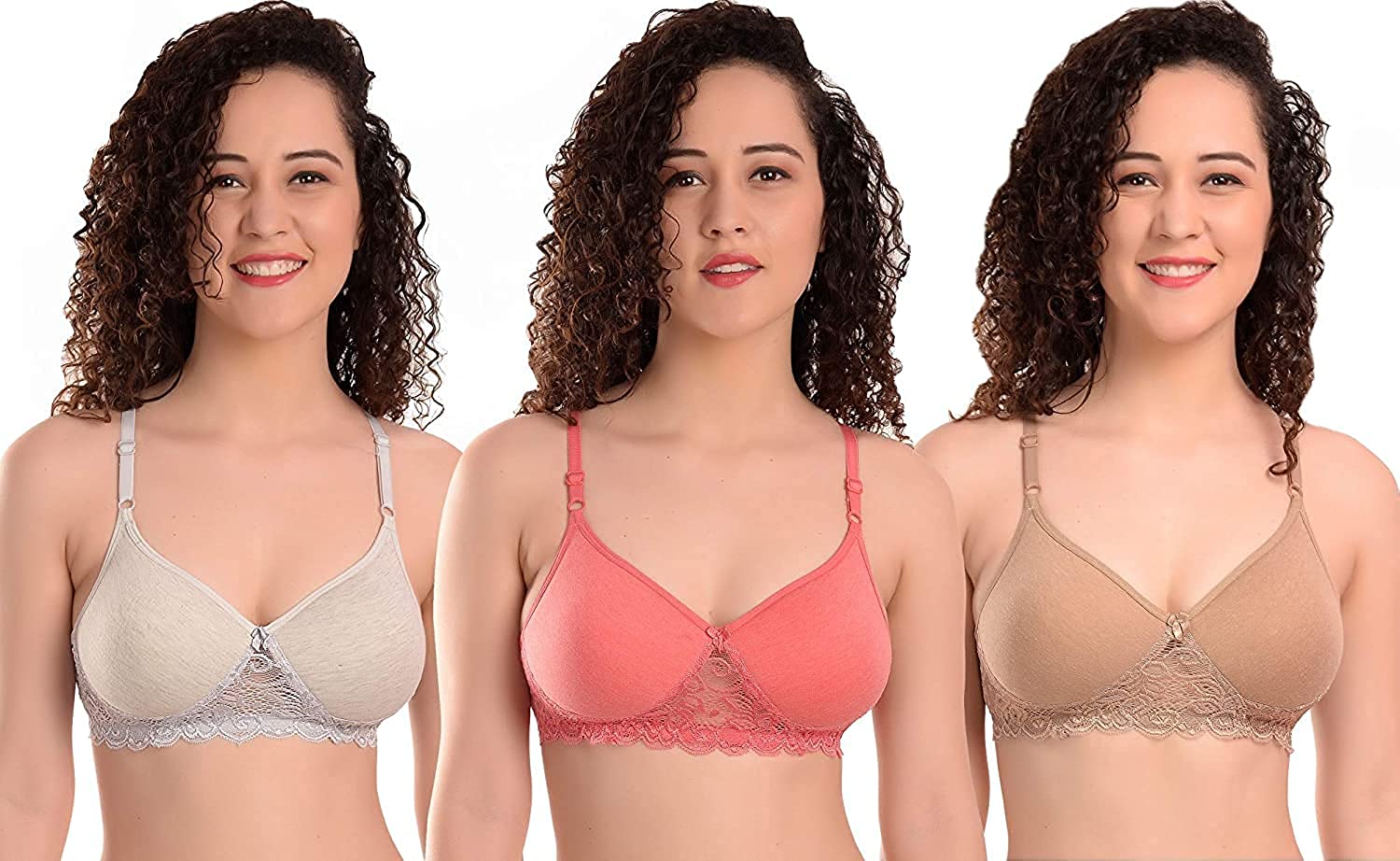 BYLKO Combo of 3 MILAMCH PEDDED Bra Soft COMFERTABLE Bra Image