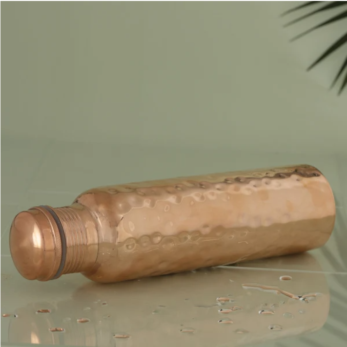 Hammered Copper Water Bottle Image 