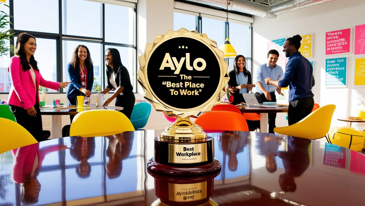 _ Aylo_ The ‘Best Place to Work’__ A _Best Workplace_ award trophy or an office with a fun, vibrant culture