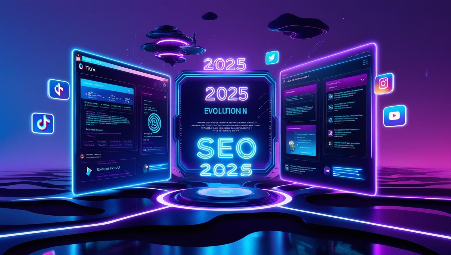 __Prompt for Image Creation___  ___A futuristic digital landscape representing the evolution of SEO in 2025