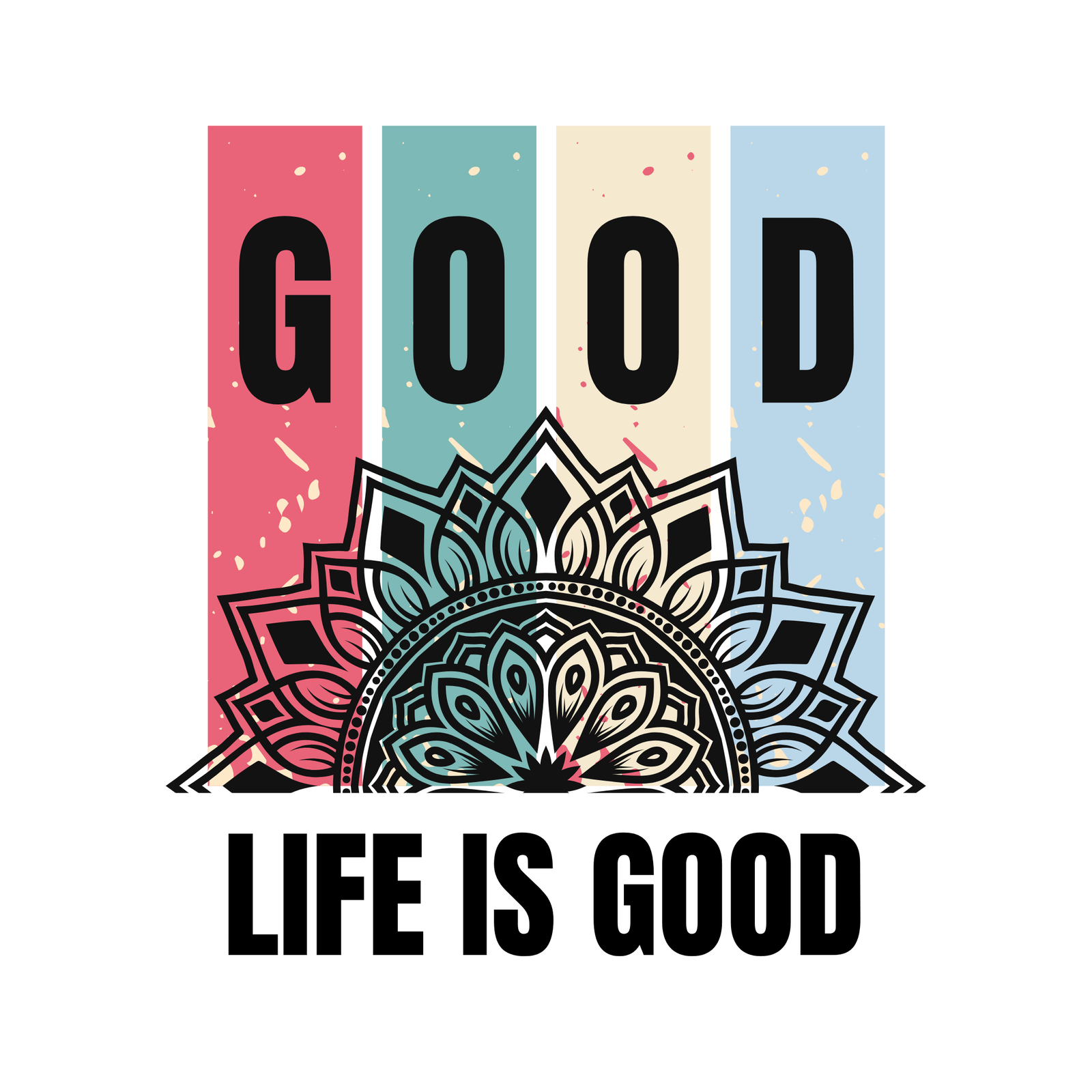 Life is Good White Oversized T-Shirt Image