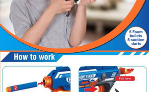 Blaze Storm Hot Fire Soft Bullet Gun Toy With 10 Safe Soft Foam Bullets, Fun Target Shooting Battle Fight Game For Kids Boys (Blaze Storm- Hot Fire),Multicolor