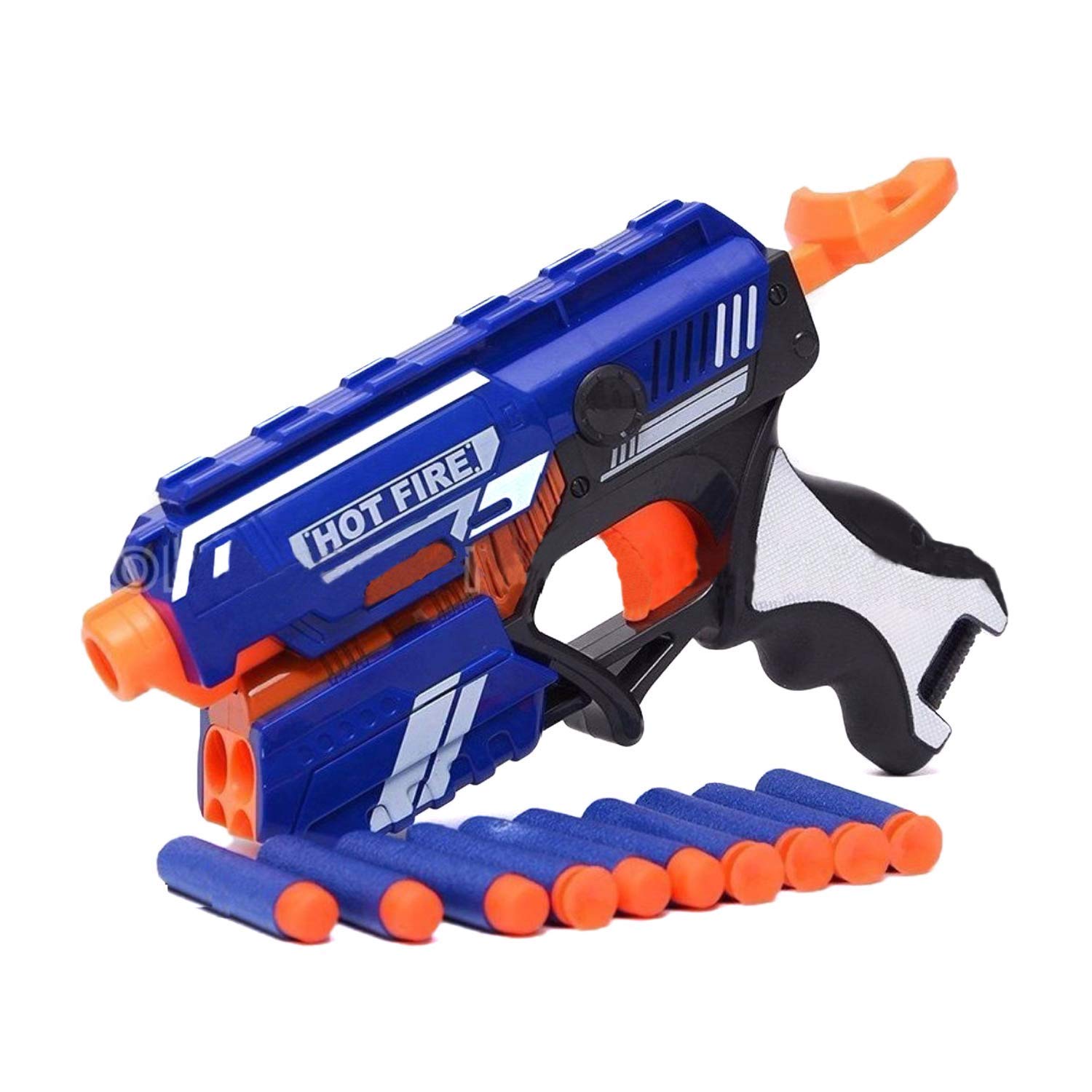 Blaze Storm Hot Fire Soft Bullet Gun Toy With 10 Safe Soft Foam Bullets, Fun Target Shooting Battle Fight Game For Kids Boys (Blaze Storm- Hot Fire),Multicolor Image