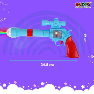 GY938 Battery Operated 3D Projection Strike Toy Gun with Vibrant Light & Sound Effects for Kids/Gifts/Toddlers | Blue Color, Power Source: 3xAA Battery (Not Included)