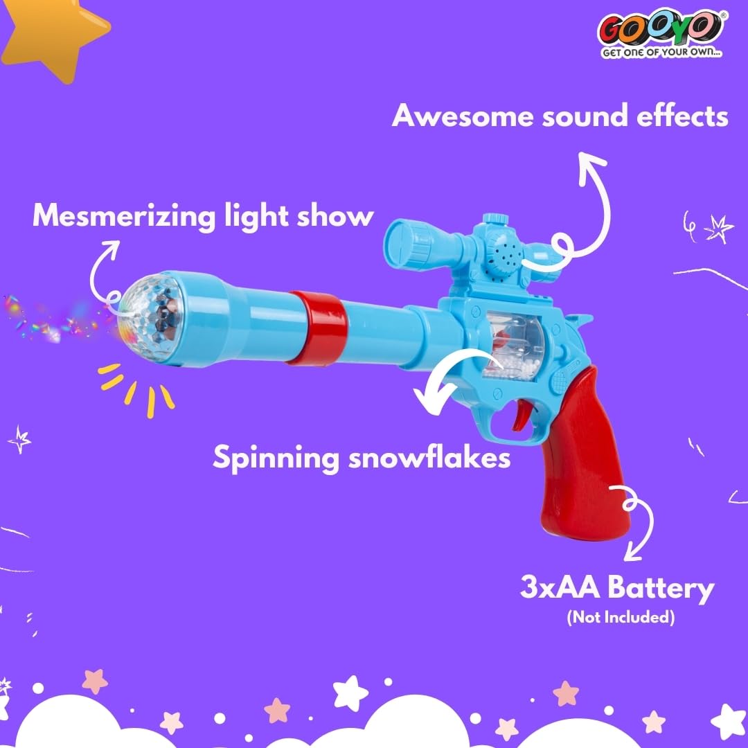 GY938 Battery Operated 3D Projection Strike Toy Gun with Vibrant Light & Sound Effects for Kids/Gifts/Toddlers | Blue Color, Power Source: 3xAA Battery (Not Included) Image