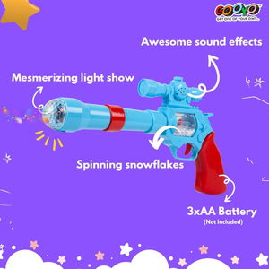 GY938 Battery Operated 3D Projection Strike Toy Gun with Vibrant Light & Sound Effects for Kids/Gifts/Toddlers | Blue Color, Power Source: 3xAA Battery (Not Included) Image