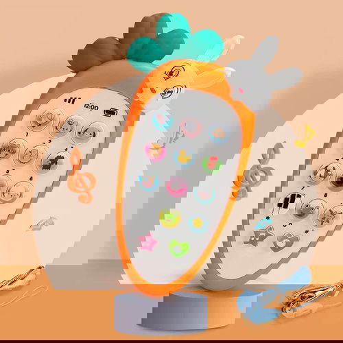 Radish Style Cute Rabbit Face Pretend Play Cell Phone Toy for Kids, Toddlers with Music, Ringtones, Lights - Birthday Party Favors and Gifts Image