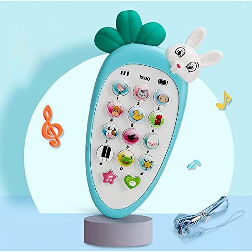 Radish Style Cute Rabbit Face Pretend Play Cell Phone Toy for Kids, Toddlers with Music, Ringtones, Lights - Birthday Party Favors and Gifts Image 