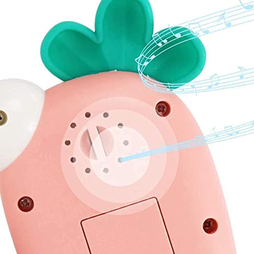 Radish Style Cute Rabbit Face Pretend Play Cell Phone Toy for Kids, Toddlers with Music, Ringtones, Lights - Birthday Party Favors and Gifts Image 