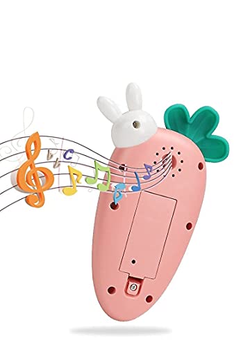 Radish Style Cute Rabbit Face Pretend Play Cell Phone Toy for Kids, Toddlers with Music, Ringtones, Lights - Birthday Party Favors and Gifts Image 