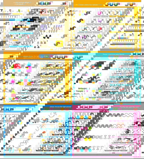 Harlay Toys Fun Activities Learning Book, Electronic Intelligent Book with All Learning Materials with Clear Voice with Touch Sensors for Kids | Multi Color and Eraser (3 AA battries Required - Not Included)