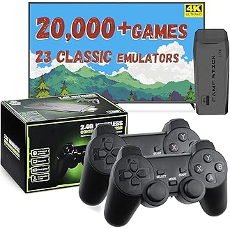 Harlay toys™ 2026 4K Gaming Console for TV | 20000+ Built-in Games | Wireless Dual Gamepads | Plug & Play Games| Family Fun Entertainment | Retro Video Game Stick Emulator | Classic Arcade Multiplayer System | Portable Mini Controller Setup | HDMI Output Support | Nostalgic Kids Birthday Gift Idea | Image 
