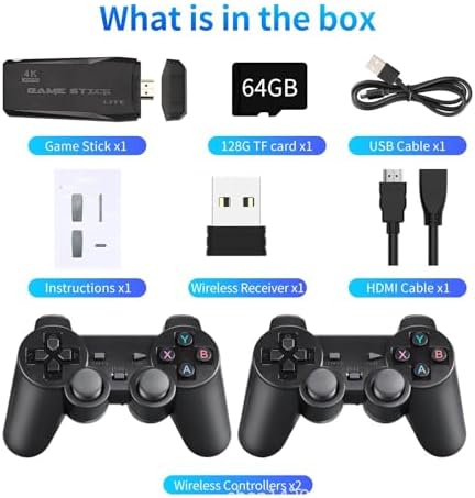 Harlay toys™ 2026 4K Gaming Console for TV | 20000+ Built-in Games | Wireless Dual Gamepads | Plug & Play Games| Family Fun Entertainment | Retro Video Game Stick Emulator | Classic Arcade Multiplayer System | Portable Mini Controller Setup | HDMI Output Support | Nostalgic Kids Birthday Gift Idea | Image 