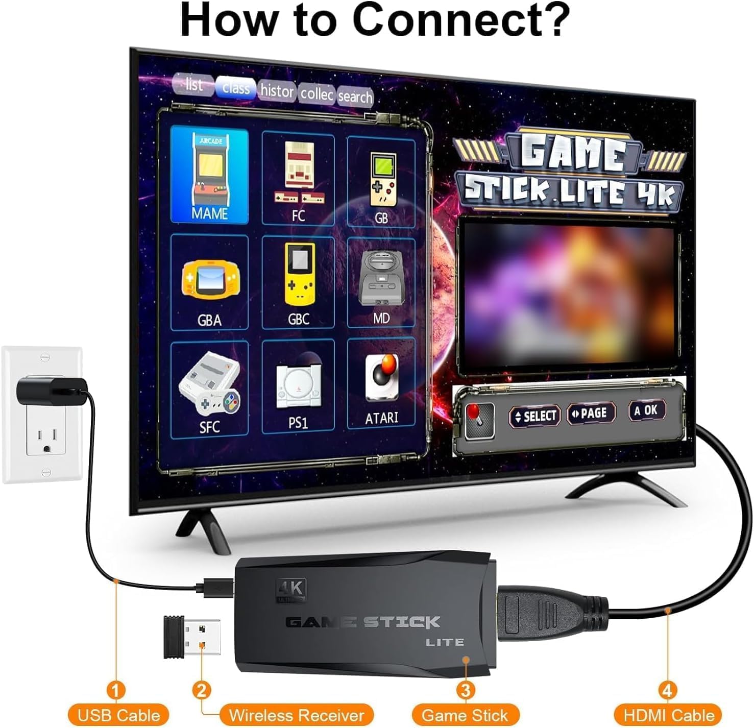 Harlay toys™ 2026 4K Gaming Console for TV | 20000+ Built-in Games | Wireless Dual Gamepads | Plug & Play Games| Family Fun Entertainment | Retro Video Game Stick Emulator | Classic Arcade Multiplayer System | Portable Mini Controller Setup | HDMI Output Support | Nostalgic Kids Birthday Gift Idea | Image 