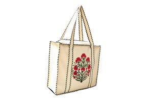 Hand Block Printed Cotton Carry Bag – Eco-Friendly & Reusable Shopping Tote