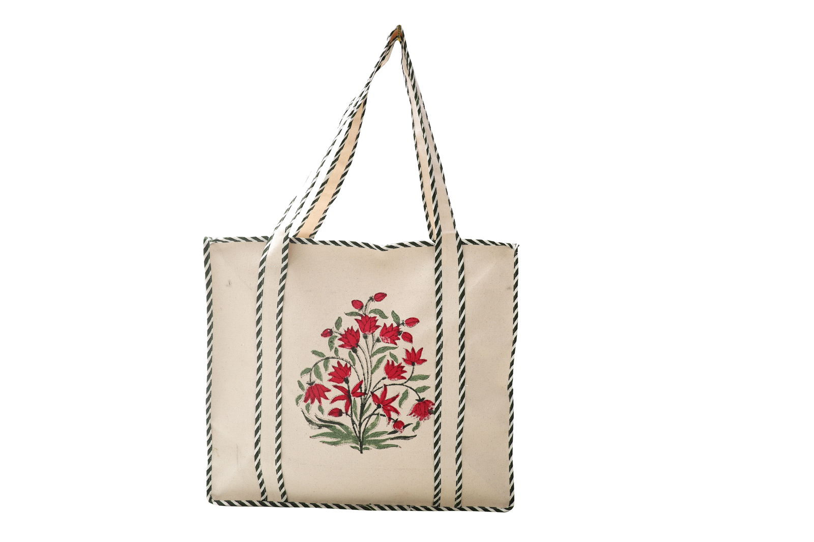 Hand Block Printed Cotton Carry Bag – Eco-Friendly & Reusable Shopping Tote