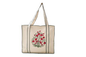 Hand Block Printed Cotton Carry Bag – Eco-Friendly & Reusable Shopping Tote