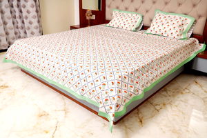 Hand Block Printed Cotton King & Queen Size Bedsheet Image