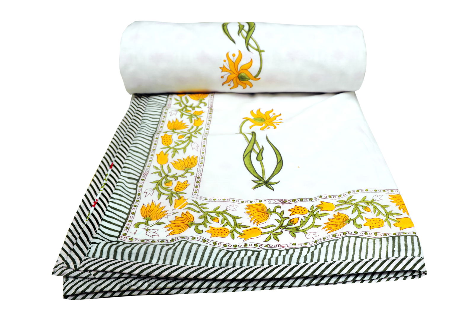 Hand Block Printed Cotton King & Queen Size Bedsheet