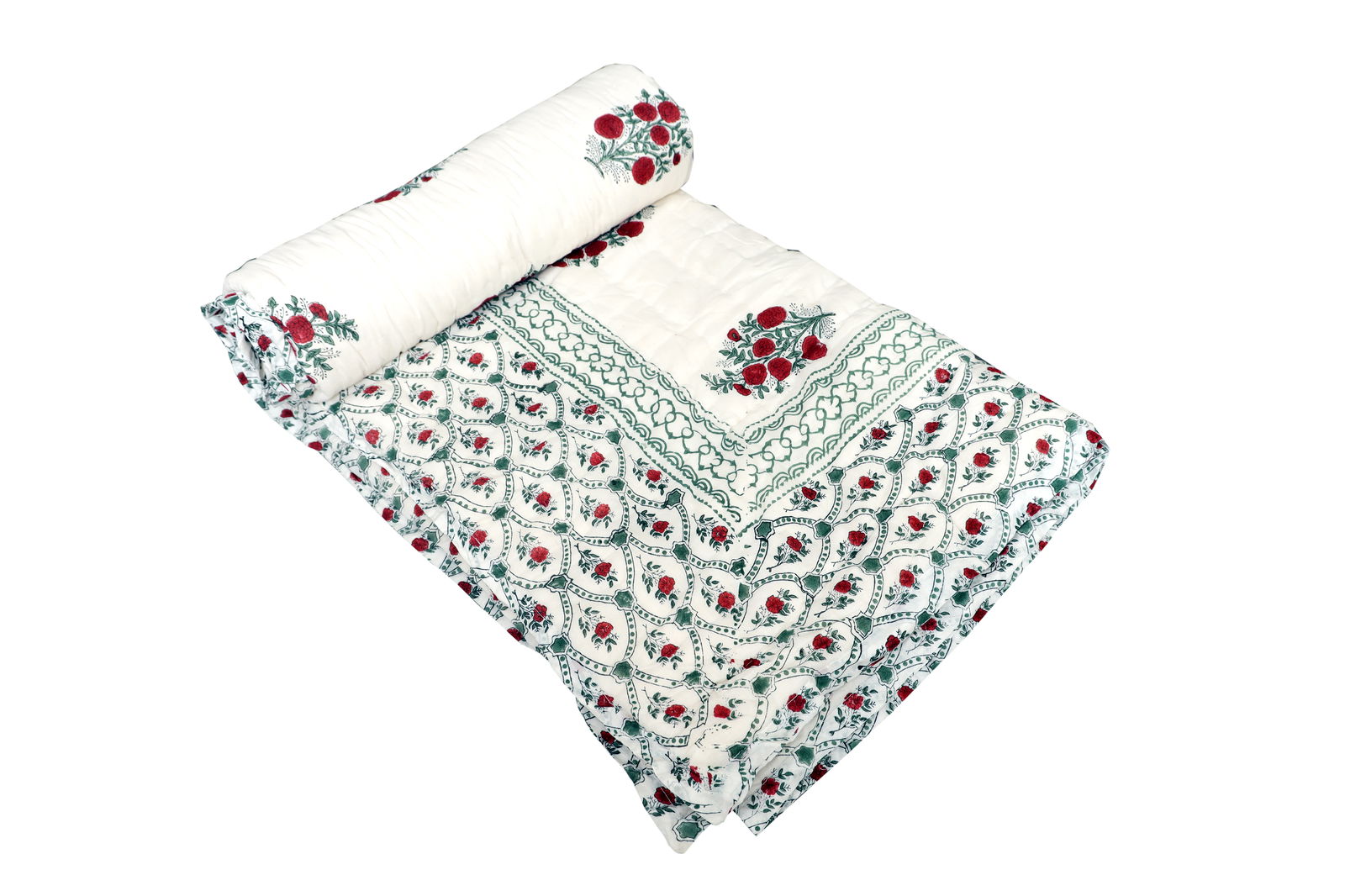 Hand Block Printed Cotton King & Queen Size Bedsheet Image